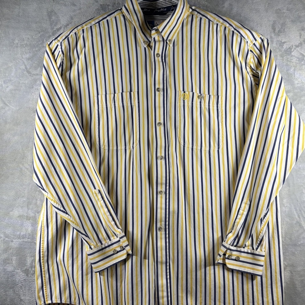 Wrangler George Strait Cowboy Collection Blue/Yellow Western Shirt Sz XXL